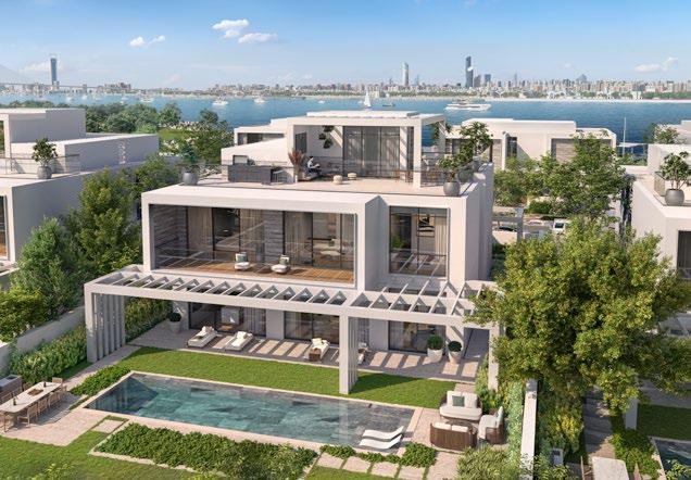 Modern living room interior at Bashayer Villas featuring spacious family layout, premium finishes, and contemporary Abu Dhabi villa design